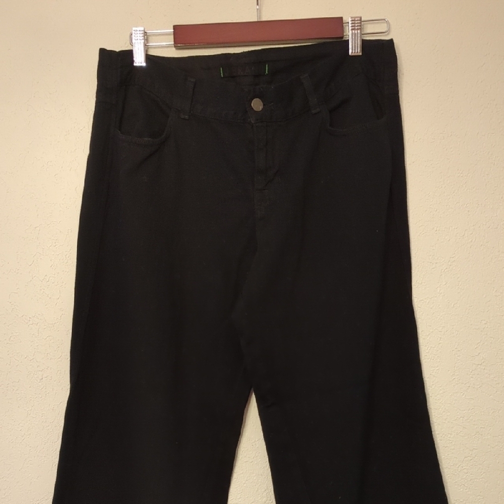 J Brand Black Mid Rise Wide-Leg Denim Boho Western Classic Dark Academa Sz 31
